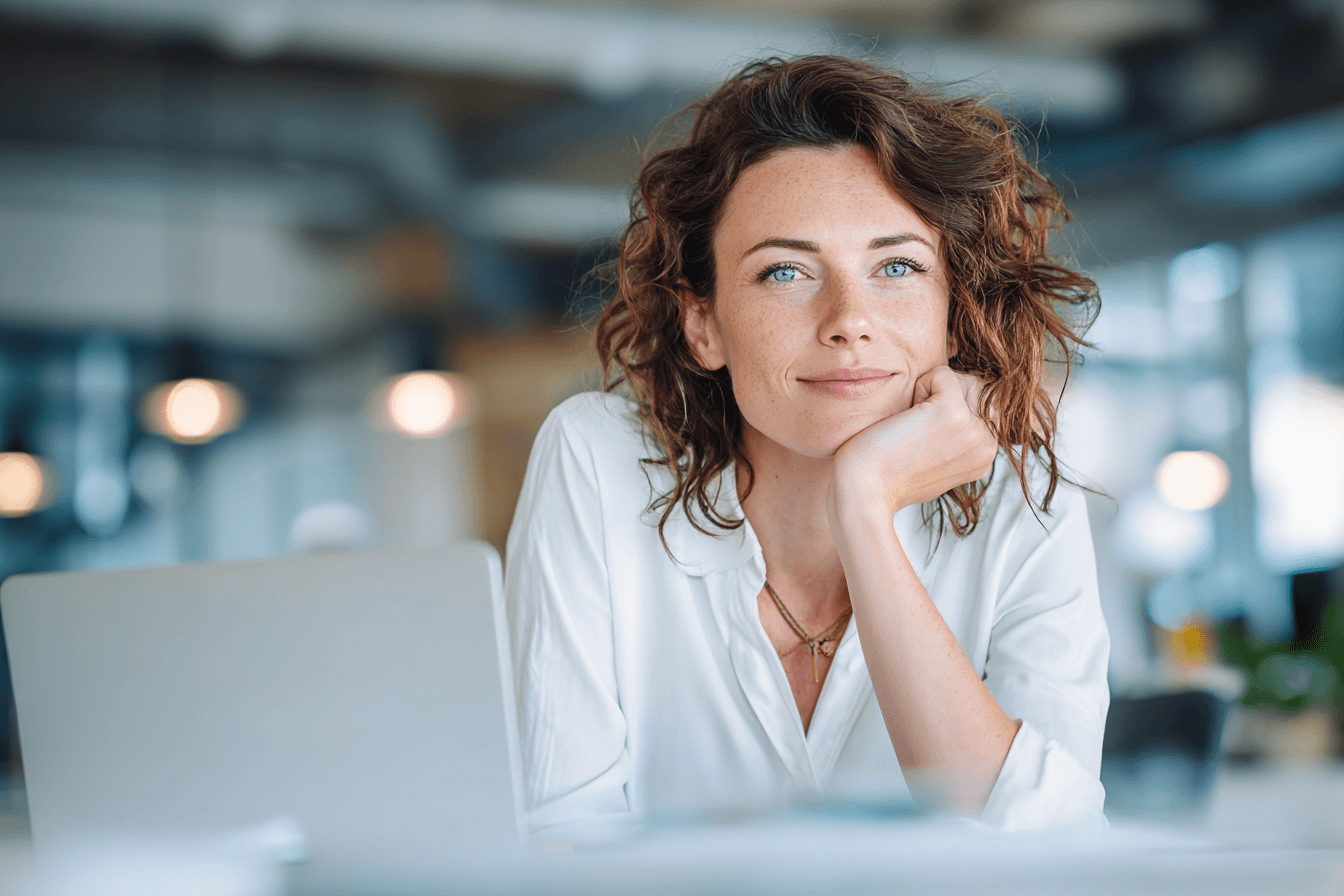Small business owner reviewing a clean security dashboard.